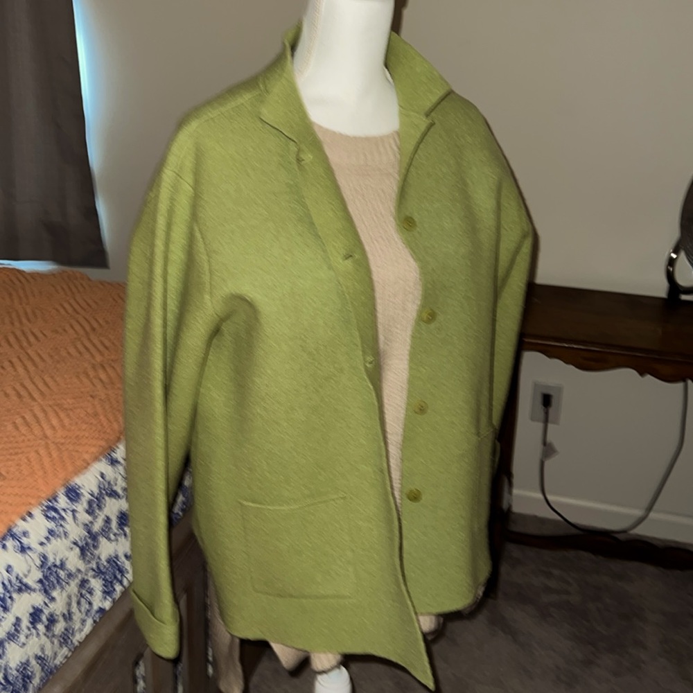 Eileen Fisher, 100% wool jacket/coat two front pockets